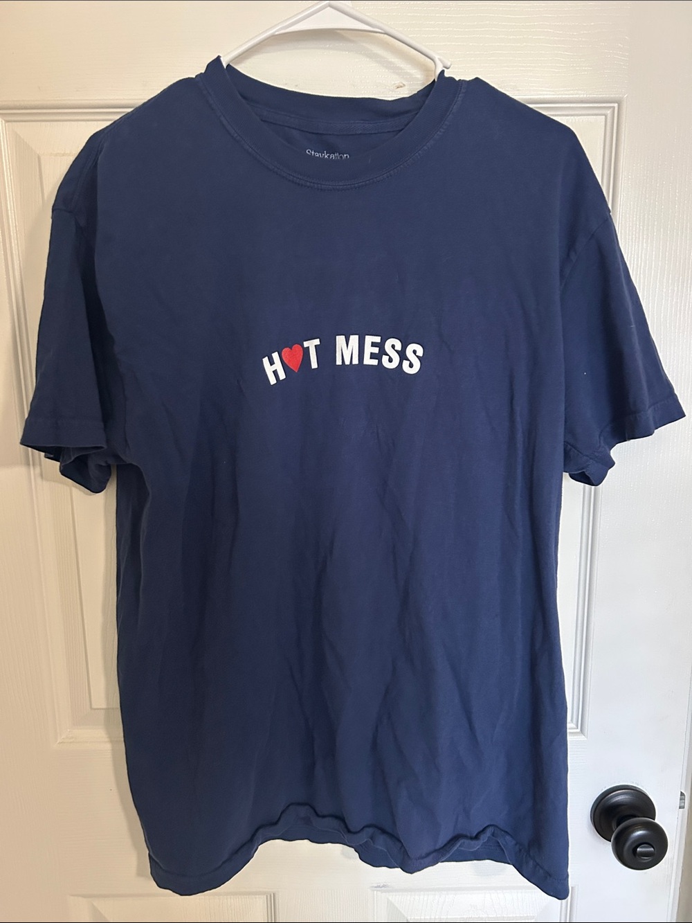 Comfort Colors Navy 'Hot Mess' Short Sleeve Graphic Tee